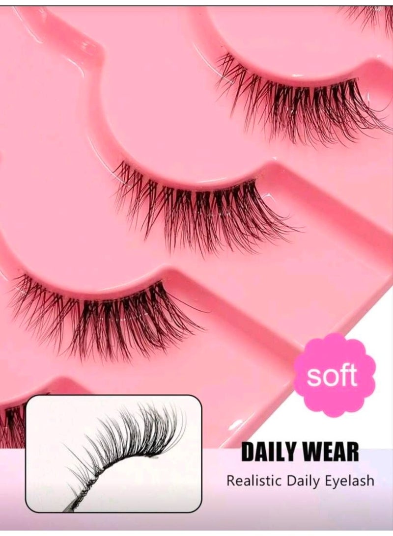 SHEIN-7Pairs Cat Eye False Eyelashes, Natural & Delicate, Criss-Cross Fluffy, Curled Corners. - Image 3